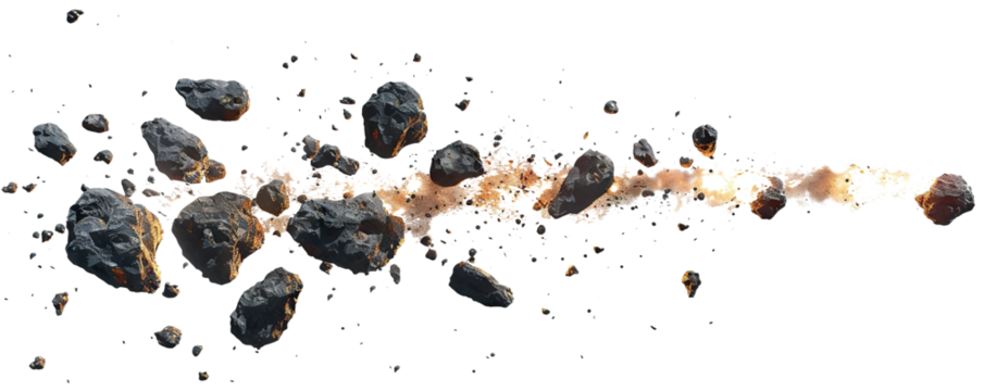 Flying meteors cut out