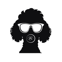 cool poodle dog wearing sunglasses