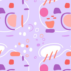 Colorful abstract background in trendy style. A bright backdrop for wallpaper and textiles for adults and children. Suitable for bed linen print backgrounds and card templates. Flat Vector