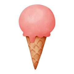 Ice cream watercolor hand draw