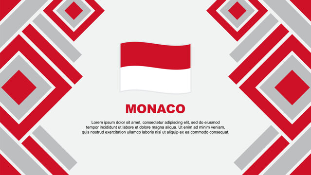 Monaco Flag Abstract Background Design Template. Monaco Independence Day Banner Wallpaper Vector Illustration. Monaco