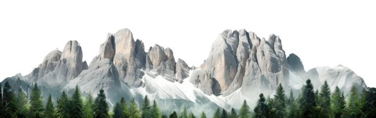 Picturesque mountains cut out