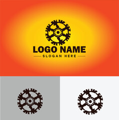 Fototapeta premium gear logo icon vector for business brand app icon cogwheel mechanic engine Industrial auto repair maintenance automotive gear logo template