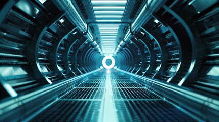 illustration of futuristic design spaceship interior design. Ai generated