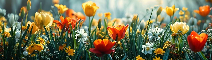 Foto op Canvas tulips flowers wallpaper pictures and images of tulips garden tulips flower © Muhammad