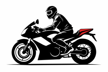 -unique-quality-motor cycle rider and motor -cycle-head-silhouette-vector.