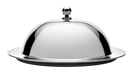 Shiny silver cloche cut out