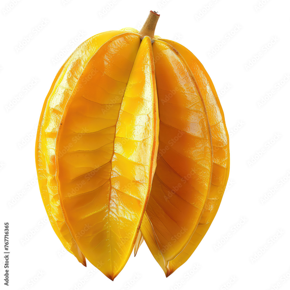 Wall mural Carambola fruit isolated on transparent background