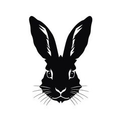 Hare silhouette icon on a white background   