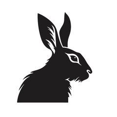 Hare silhouette icon on a white background   