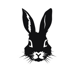 Hare silhouette icon on a white background   