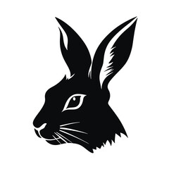 Hare silhouette icon on a white background   