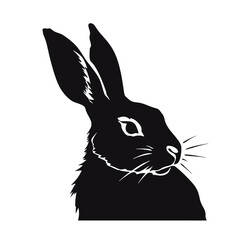 Hare silhouette icon on a white background   