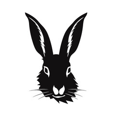 Hare silhouette icon on a white background   