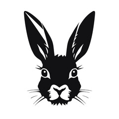 Hare silhouette icon on a white background   
