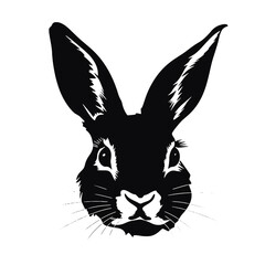 Hare silhouette icon on a white background   
