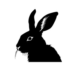 Hare silhouette icon on a white background   