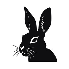 Hare silhouette icon on a white background   