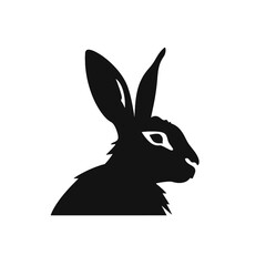 Hare silhouette icon on a white background   