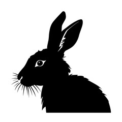 Hare silhouette icon on a white background   