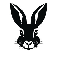 Hare silhouette icon on a white background   