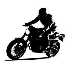 Motorcycle rider  Silhouette , tattoo ,illustration