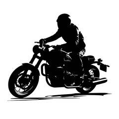Fototapeta na wymiar silhouette of a biker on motorcycle