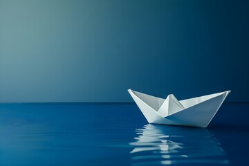 Obraz premium Navigating the Waters of Leadership and Innovation in Business and Social Media. Concept Leadership Strategies, Business Innovation, Social Media Engagement, Professional Development