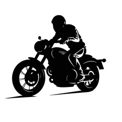 silhouette of a biker on motorcycle