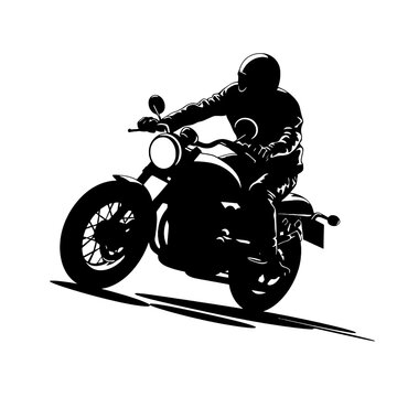 black motorcycle rider silhouette