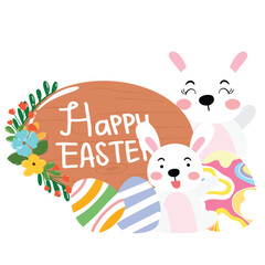 set of stock easter celebration, wooden sign, easter egg, flower, leaf, basket