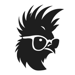  Rooster  with sunglasses Silhouette 