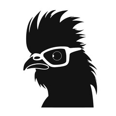  Rooster  with sunglasses Silhouette 