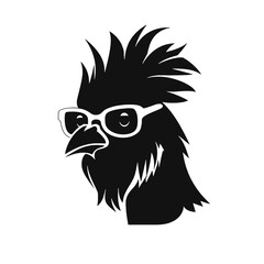  Rooster  with sunglasses Silhouette 