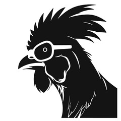  Rooster  with sunglasses Silhouette 