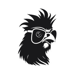  Rooster  with sunglasses Silhouette 