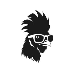  Rooster  with sunglasses Silhouette 