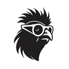  Rooster  with sunglasses Silhouette 
