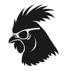  Rooster  with sunglasses Silhouette 