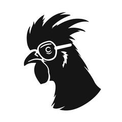  Rooster  with sunglasses Silhouette 