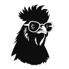  Rooster  with sunglasses Silhouette 