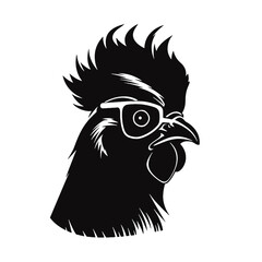  Rooster  with sunglasses Silhouette 