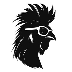  Rooster  with sunglasses Silhouette 
