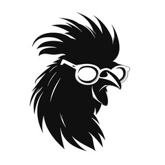  Rooster  with sunglasses Silhouette 