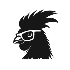  Rooster  with sunglasses Silhouette 