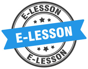 Fototapeta premium e-lesson stamp. e-lesson label on transparent background. round sign