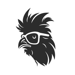  Rooster  with sunglasses Silhouette 