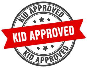 kid approved stamp. kid approved label on transparent background. round sign