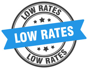 Fototapeta premium low rates stamp. low rates label on transparent background. round sign