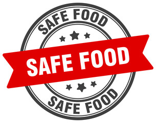 safe food stamp. safe food label on transparent background. round sign